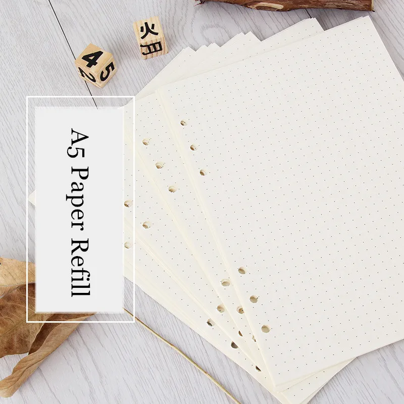 A5 Loose Leaf Notebook Paper Refill Spiral Binder Inner Page 6 Holes 45