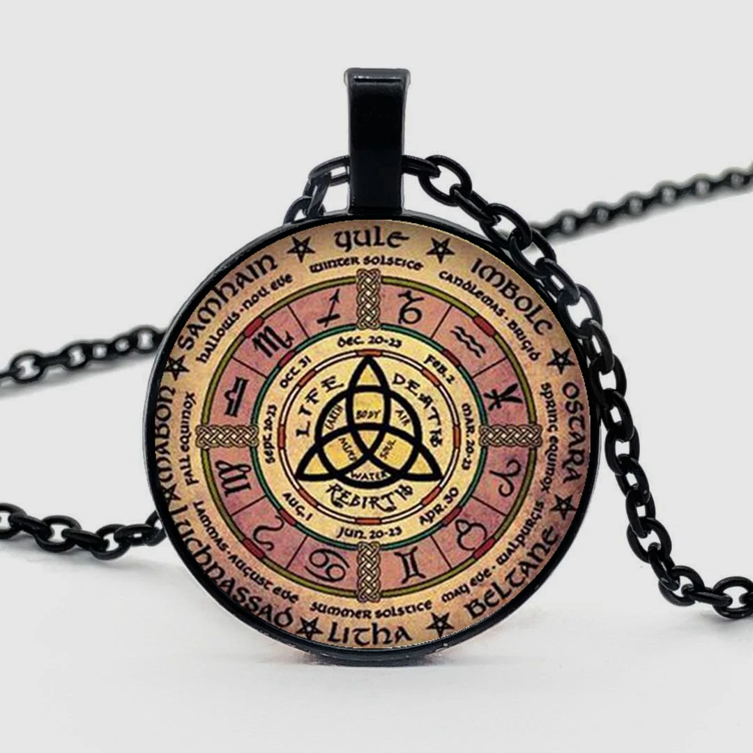 

Magic five-pointed star necklace with lady logo, pendant necklace, men's dress accessories