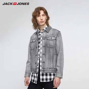 

JackJones New Fashion Men's Jacket 100% Cotton Splice Streetwear Denim Jacket Menswear|219357502