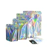 100 pcs Laser Aluminum Foil Resealable Value Pack Stand Up Zip Lock Bag hologram Self Seal Zipper Plastic Pouches Bag 1