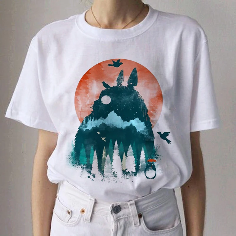 

Totoro Studio Ghibli Kawaii Harajuku T Shirts Women Miyazaki Hayao Funny Cartoon T-shirt Fashion 90s Cute Tshirt Top Tees Female