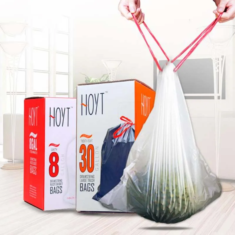 90 Pack 8/13/30 Gallon Plastic Trash Bags Extra Large Strong Drawstring Trash Bags for Room,Kitchen,Office 60x55cm