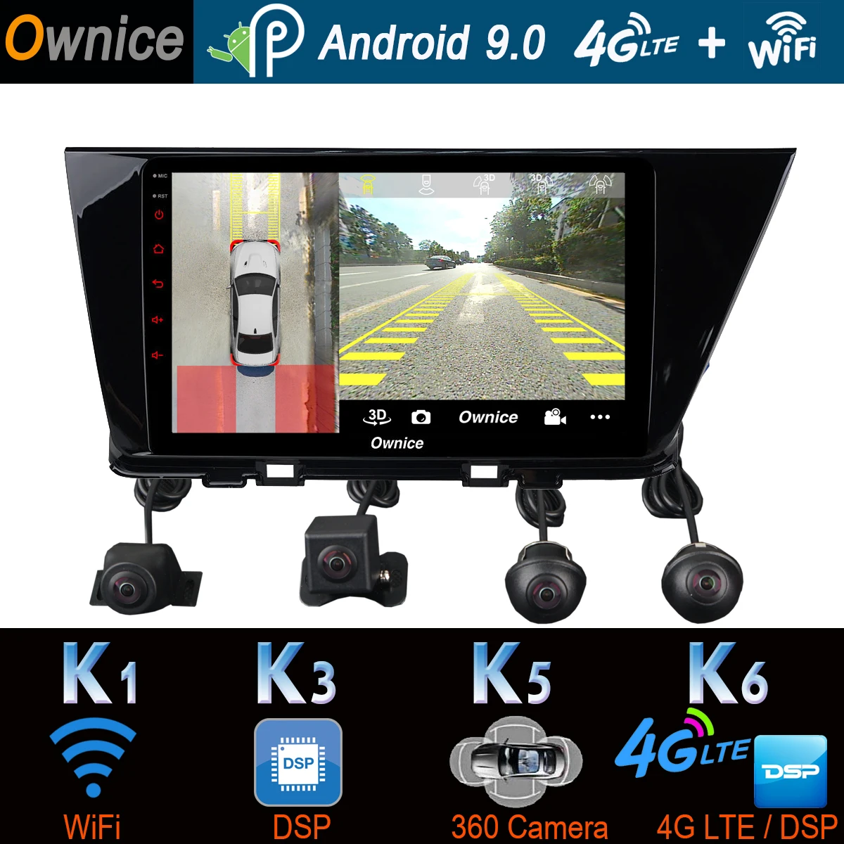 

360°4×Camera 4G LTE Android 9.0 8Core 4G+64G SPDIF DSP CarPlay Car Multimedia GPS Radio Player for Kia Niro 2016 2017 2018 2019
