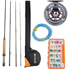Sougayilang 2,7 М удочка для ловли нахлыстом и 5/6 катушка для нахлыстом комбо 4 секции карбоновая удочка рыболовная леска Сумка Приманка подводная Линия Полный комплект