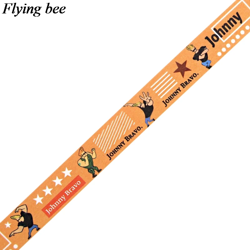 Flyingbee, 15 мм X 5 м, лента Джони Браво Васи, бумага, сделай сам, декоративная клейкая лента, канцелярские товары, Мультяшные мужские маскирующие Ленточные принадлежности X0743