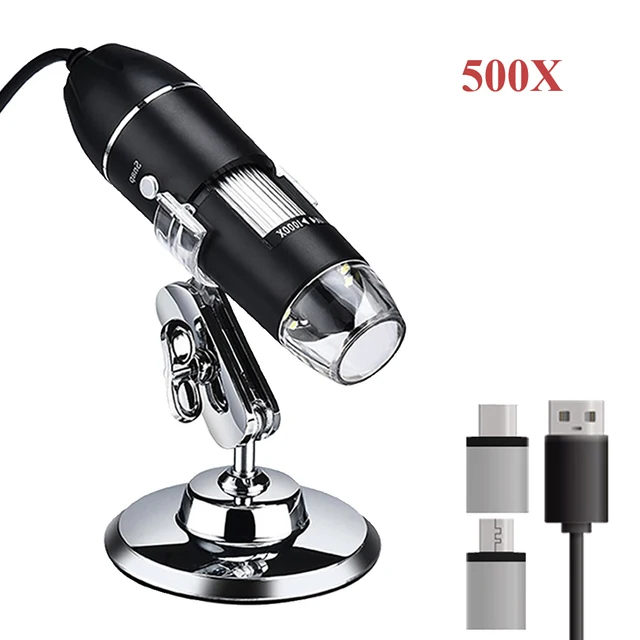 1600X Digital Microscope Camera 3in1 Type-C USB Portable Electronic Microscope For Soldering LED Magnifier For Cell Phone Repair 500X 3 in 1 USB