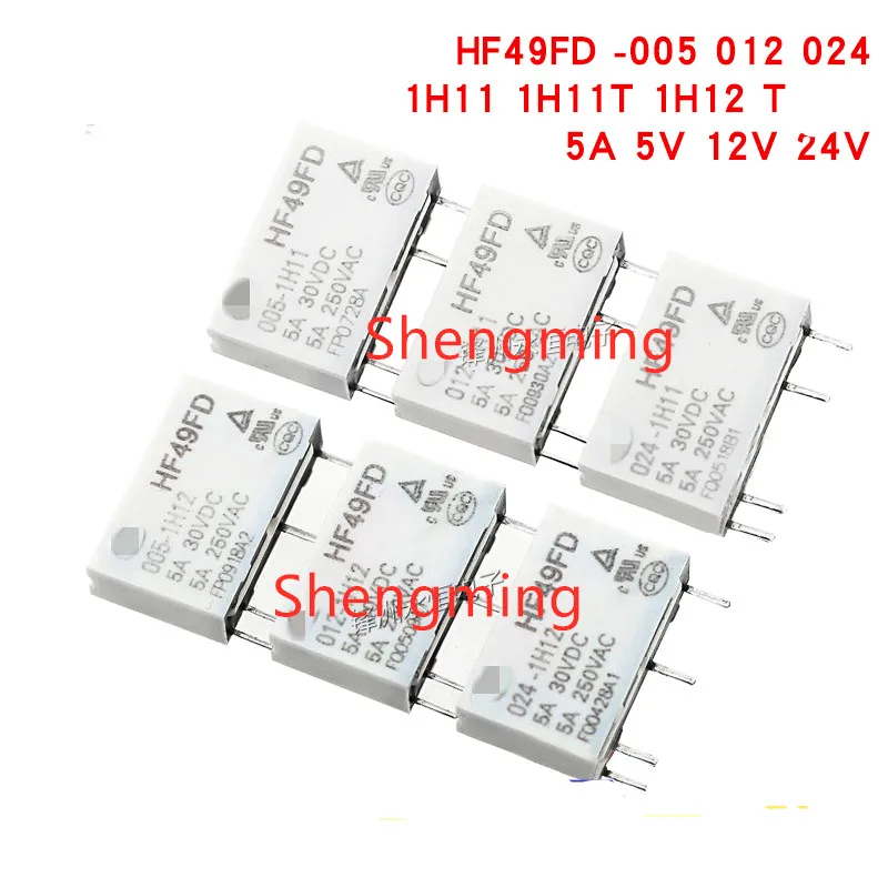 10PCS 12V 4pins HF49FD-012-1H12 5A 250VAC Relays 