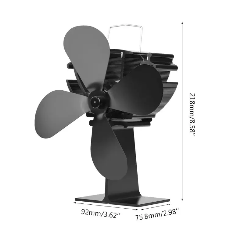 4 лопасти тепловое питание плита вентилятор для камина тихий экономия топлива Ecofan для древесины бревен 831F