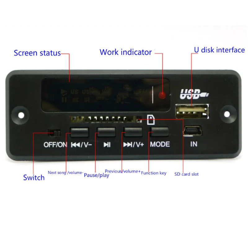 PCBA Audio Decoding Module Board MP3 Bluetooth Decode with Remote Controller Hi 888