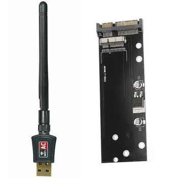 

HOT-600 Mbps Dual Band 2.4/5Ghz Wireless USB Wifi Network Adapter with New Ssd to Sata 6.0Gbps Adapter Converter Card