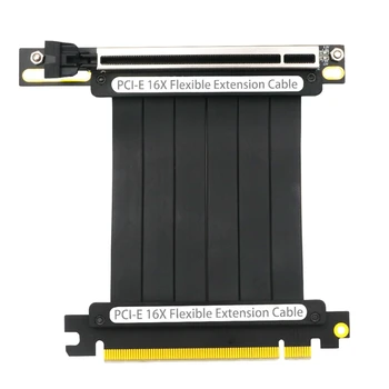 

PCIe 3.0 x16 PCI Express Riser Extender Cable Flexible High Speed 90 Degree GUP with LED Magnet Pad