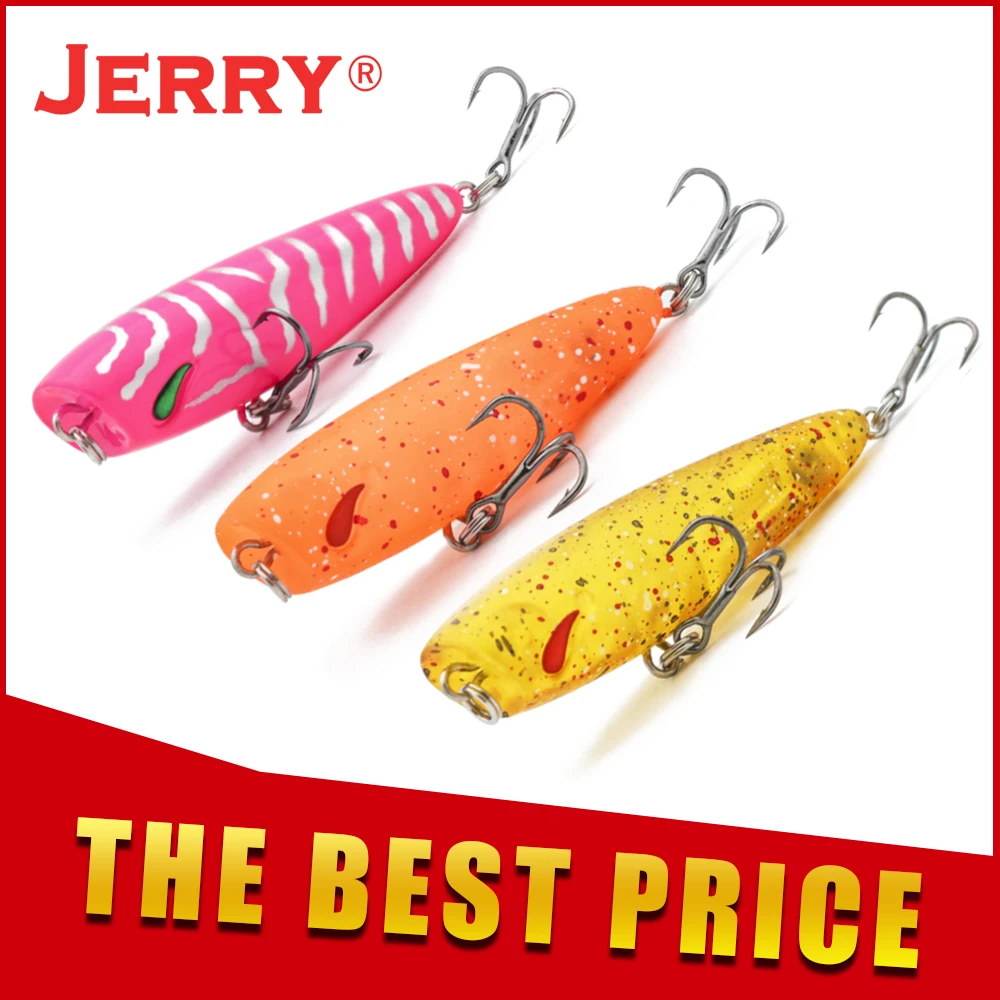 Jerry Stopper Topwater Fishing Lure Set Bass Trout Plug Ultralight Hard Bait 5cm 4.3g Floating Popper Artificial Bait