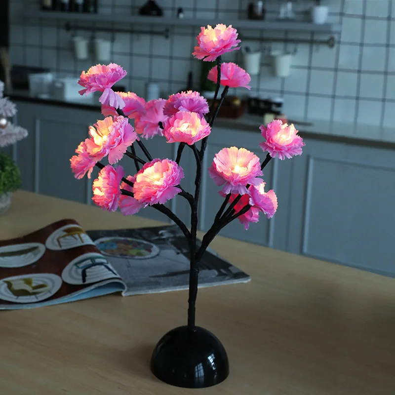 

Cross Border New Products LED Camellia hua duo deng Branch Light Pendulum Lamp Room Bedroom Shop Decoration Small Night Lamp