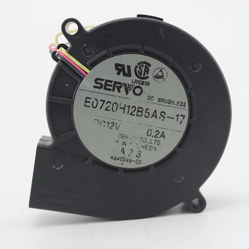 Сервопривод E0720H12B5AS-17 Сервер охлаждающий вентилятор DC 12V 0.2A 70x70x20 мм 3 провода |
