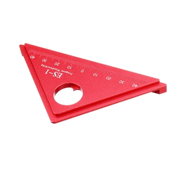 

Measuring Woodworking Portable 45 Degree Red With Base Industrial Marking Angle Ruler Durable Home Scribing Tool Aluminum Alloy