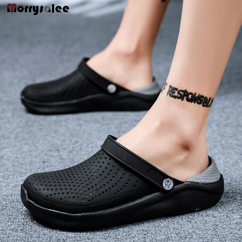 black rubber slip on clogs