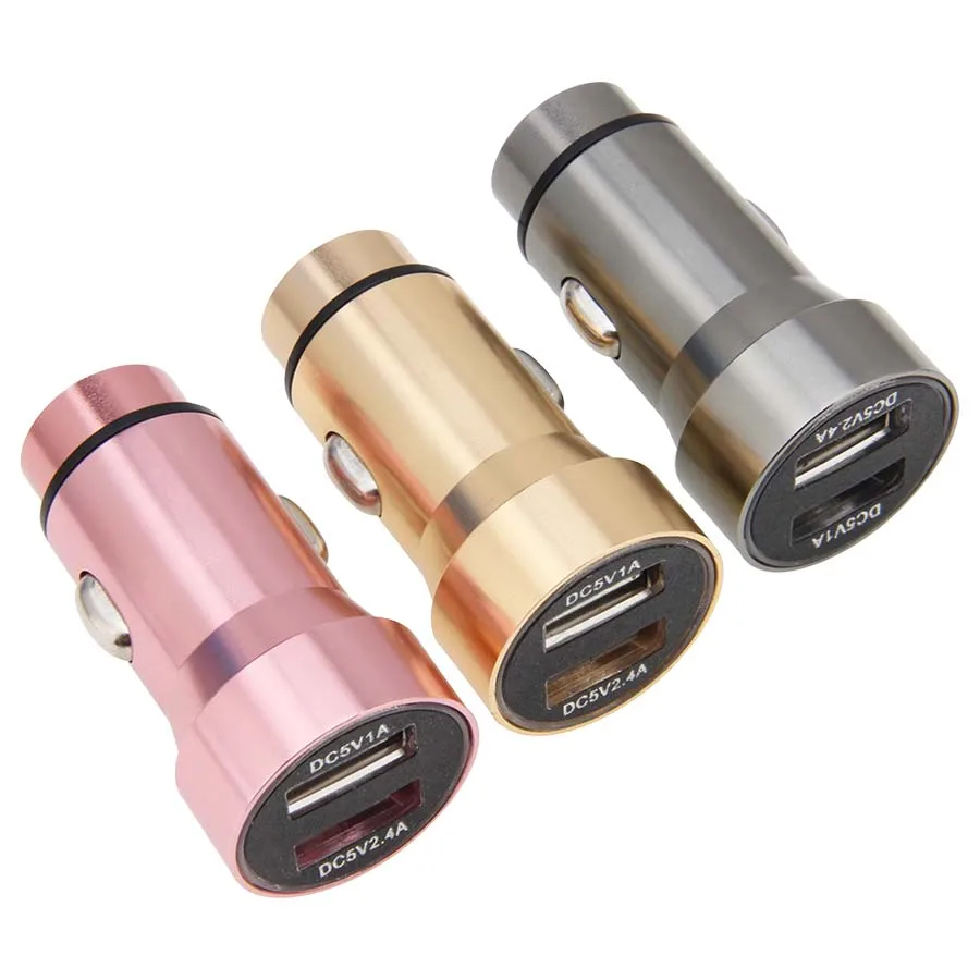 US $383.65 Metal 5V 24A Dual USB Car Charger For IPhone 11 Samsung S9 Mobile Phone Charger For Xiaomi Car Phone Charger 300pcsLot