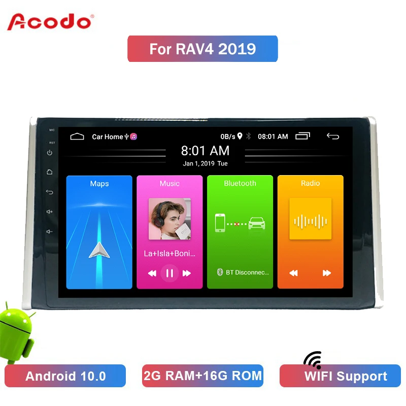 

ACODO 2+16G Android 10.0 Car Radio Multimedia Player For Toyota RAV4 2019 Navigation GPS 2 din