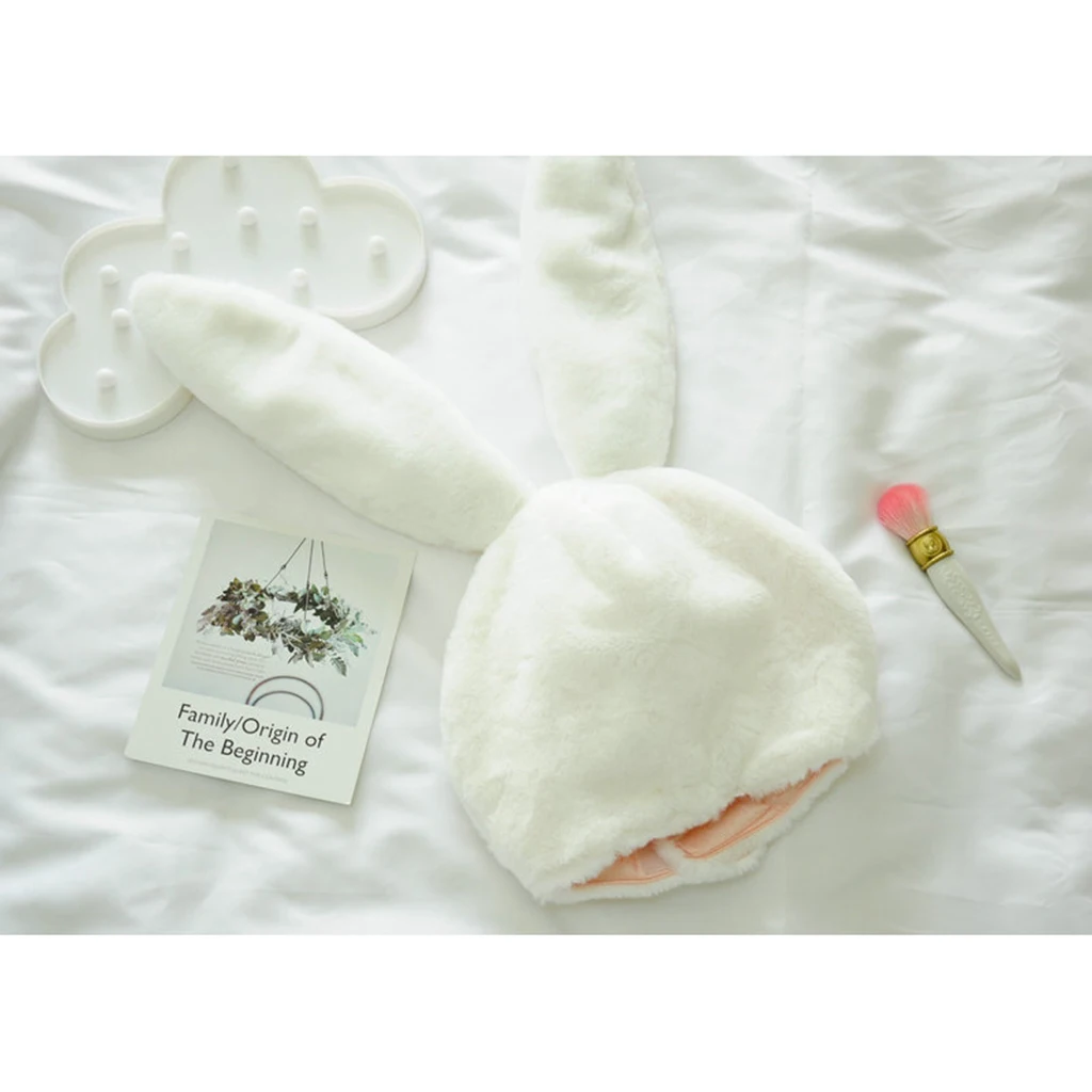 Cute Girls Hat Plush Rabbit Bunny Ears Hat Earflap Cap Kids Adults Warm Headgear Hats Party Costume Fancy Dress Headwear