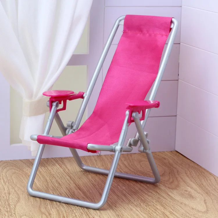 Барби шесть очков кукла аксессуары мебель для дома складной пляжный стул холщовый ленивый стул