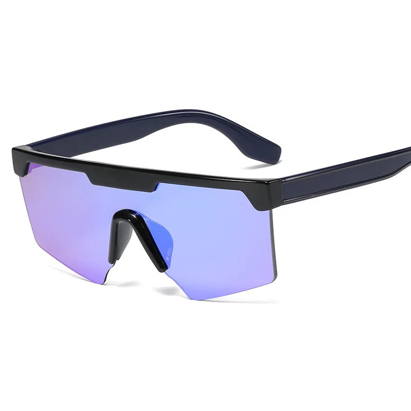 45990 оригинальные негабаритные Квадратные Солнцезащитные очки с одной линзой для мужчин и женщин, солнцезащитные очки для вождения, UV400 - Цвет линз: C4 blue
