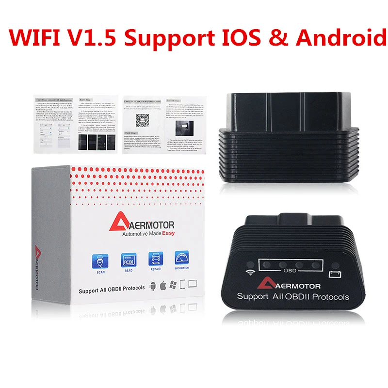 Считыватель кодов OBD2 ELM327 V1.5 Bluetooth WIFI ELM 327 автомобильный диагностический сканер с