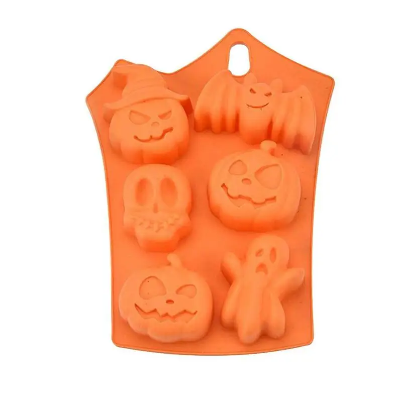 

Cartoon Halloween Cake Mold Food Grade Silicone Pumpkin Bat Skull Cake Decorating Tools Ice Cube Mold Chocolate Decor Mold
