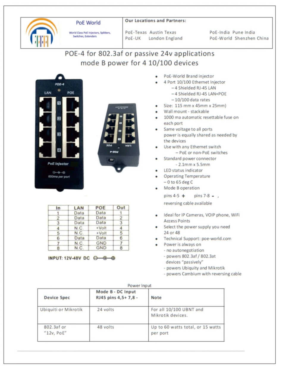 4 port 100mbps data sheet