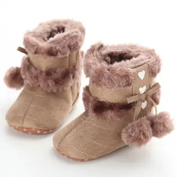 

Newborn Baby Girl Shoes Toddler Fur Boots Soft Sole Crib Shoes Booties Prewalker