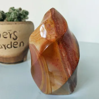 

100% natural agate stone flame decorated stone ice cream feng shui crystal Healing stones and crystals