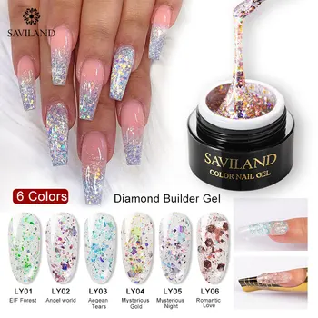 

SAVILAND Sparkle Diamond Builder Gel Super Glitter Gel Nail Polish UV LED Gel Varnish Fast Building Gel Lacquer