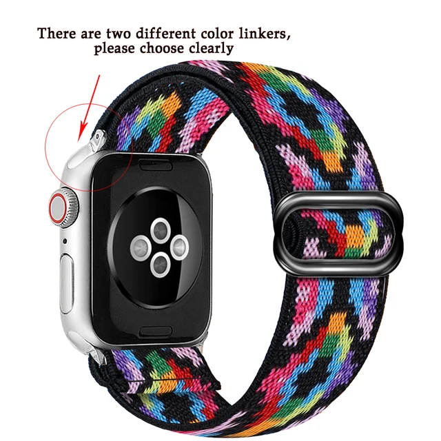 Soft and comfortable nylon Loop elastic buckle Apple watch band 38mm 42mm Series 7 SE654321 For iWatch Strap Bohemia braid  44mm 7