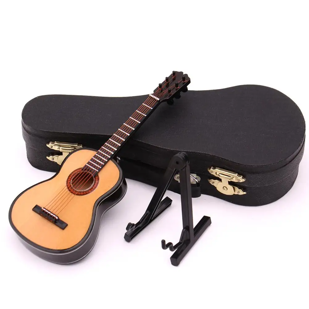 

Guitar Flangerature Guitar Model Wooden Flanger Guitarra Display Musical Instrument Model with Case Stand