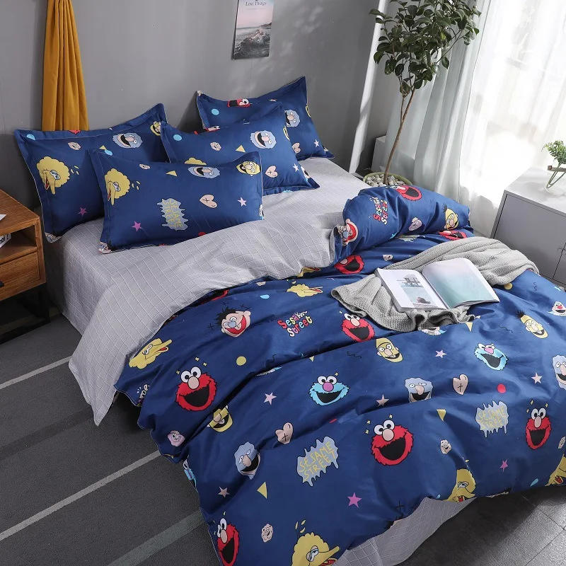 

2020 New Aloe Cotton Four-Piece Bed Sheet Set Wholesale Skin-Friendly Sanding Kit Bedding Set luxury Set Sheet Duvet Cover