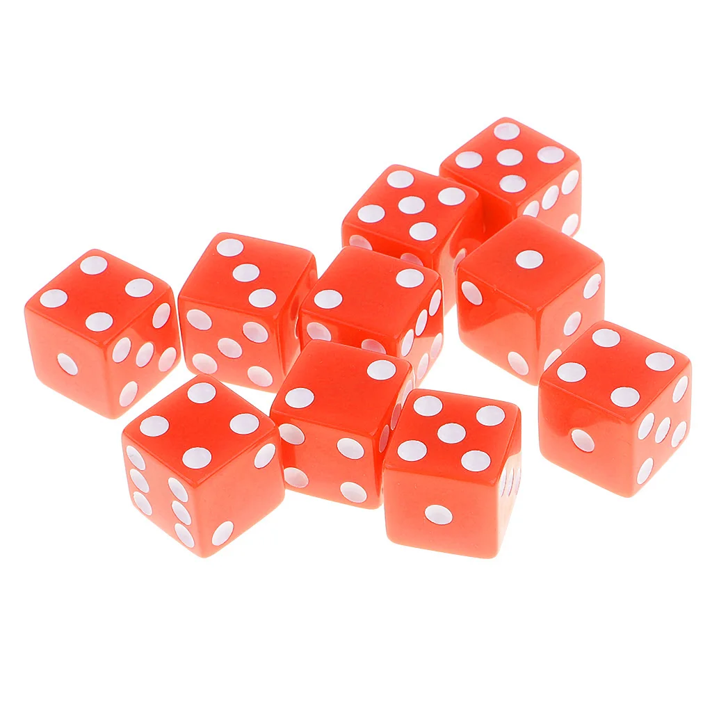 Set/10pcs Six Sided D6 Digital Dice Party Gaming Dice D&D RPG Board Game Parties Board Game Dices Polyhedral Dices