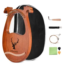 Ammoon 19 String Lyre Harp 16 String Lyre Harp Solid лесенка из дерева и веревки инструмент с струнными инструментами, аксессуары Ammoon 19 String Lyre Harp 16 String Lyre Harp Solid лесенка из дерева и веревки инструмент с струнными инструментами, аксессуары