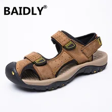 Высококачественные мужские сандалии; сандалии из натуральной кожи; летняя повседневная обувь; мужские пляжные сандалии в римском стиле; Sandalias De Hombre De Cuero