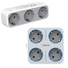 TESSAN USB Power Streifen mit Schalter 3/4 EU Outlets Buchse Power Adapter EU Stecker Mehrere Outlets Buchse