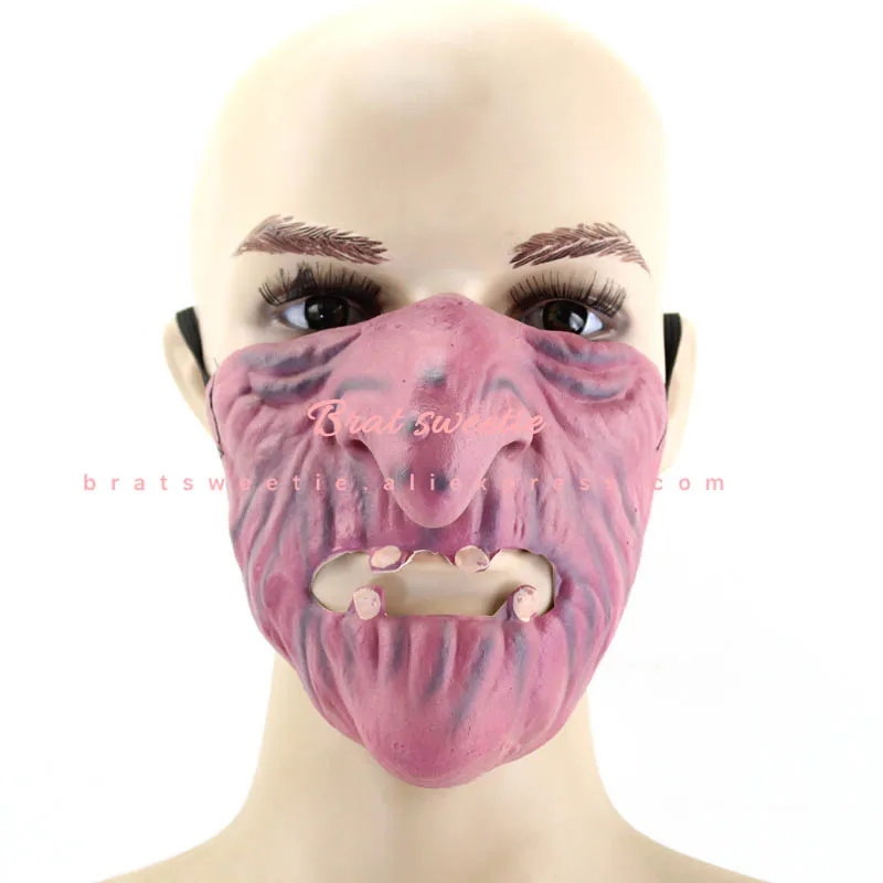 Хэллоуин маска для взрослых латексный клоун маски на пол-лица ужасный страшный ужасный маскарадный Косплэй вечерние Пурим Хэллоуин украшения - Цвет: 03 half face mask