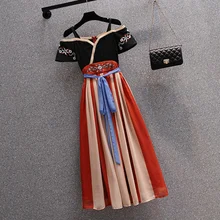 

2021 Women's 4XL Plus Size New Cheongsam Dress Summer Chinese Traditional Style Ancient Costume Improved Hanfu Retro Vestidos