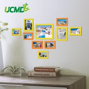 

10Pcs DIY Magnetic Photo Frame Set Family Picture Art Decal Poster Picture Frame For Hallway Bedroom Living Room Wall Decoration