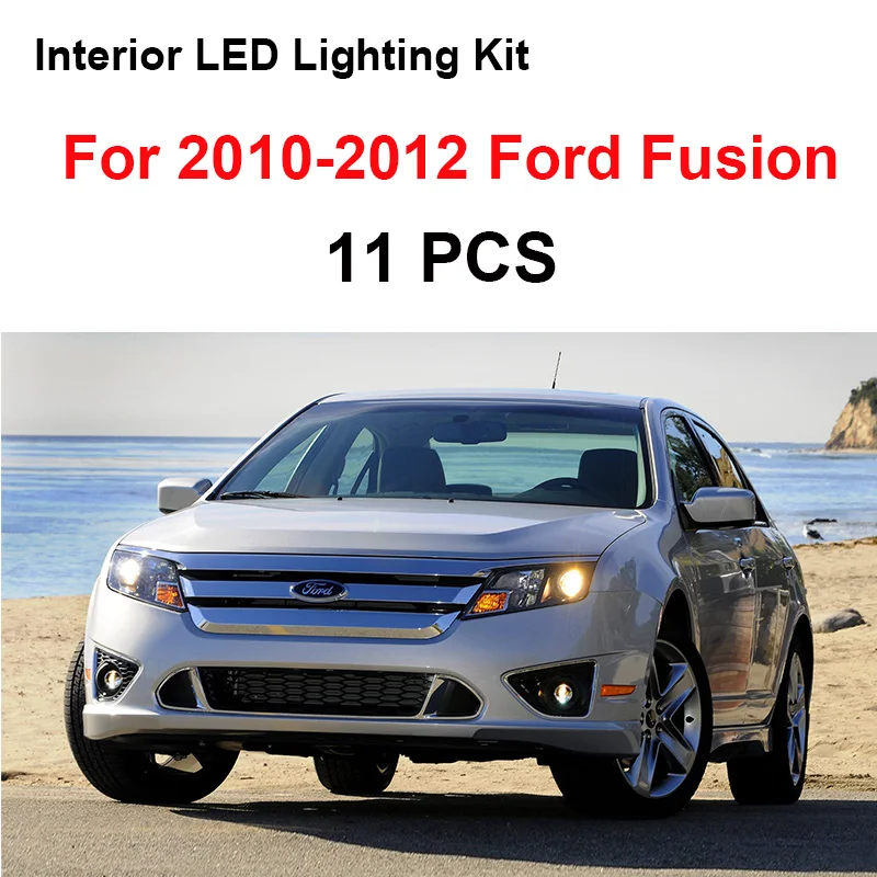 11 PCS LED Lights For 2006-2011 2012 Ford Fusion Kit Interior Package WHITE