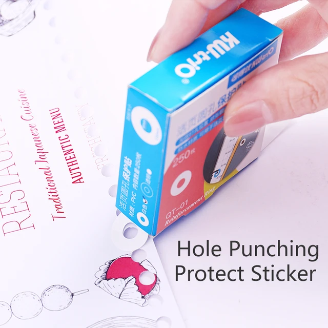 250 Labels Self-Adhesive Hole Punch Protector Loose-Leaf Paper Hole  Reinforcement Labels Round Stickers for