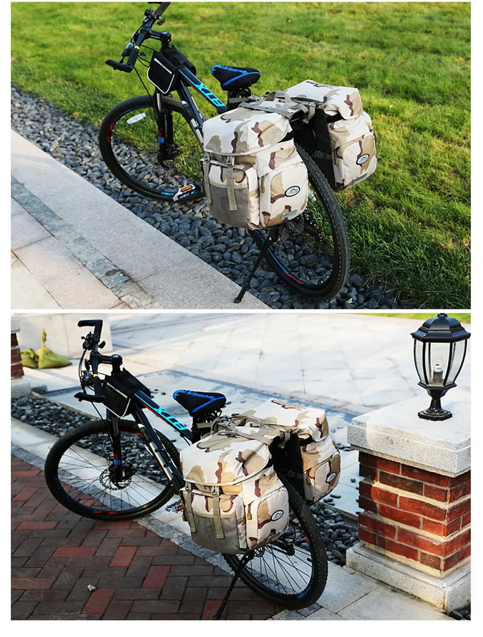 Bicycle Bag Mountain Road Saddle Cycling Bags MTB Rear Double Side Rack Tail Seat Pannier Pack Bike Accessories Rain Cover0007