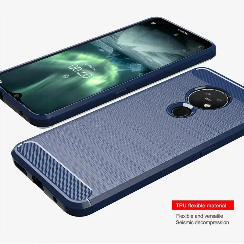 Полная защита бампер чехол для Nokia 7 2 6 4 3 8 5 ремешок из углеродного волокна 2X71 1