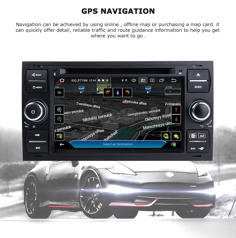 Automotivo para Carros Automotivo com Android Unidade de Navegação 10 para Modelos Rádio Ford Focus Mk2 Mondeo 4 Kuga Fiesta Transit Connect S-cmax Multimídia Gps 2 3 11 Rádio automotivo para carros, rádio automotivo com