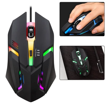 

USB Wired Gaming Mouse Gamer 3 Buttons 3200DPI LED Mute Optical Computer Mouse Gamer Mice for PC Laptop Notebook Game