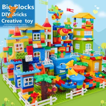 

DIY Classic Large Size Building Blocks Compatible With Big Size Block Castle Train Bricks Construction Educational Toys For Kids