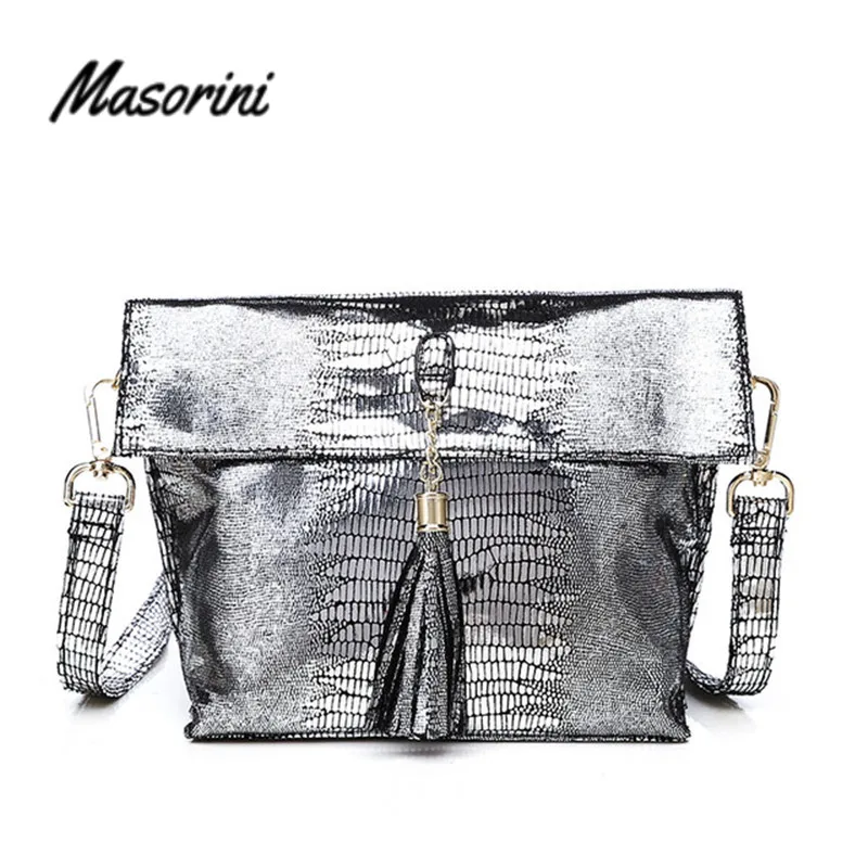 

2020 Fashion Crossbody Bags Women Gold Silver Pu Shoulder Messenger Bags With Tassel Small Handbags High Quality