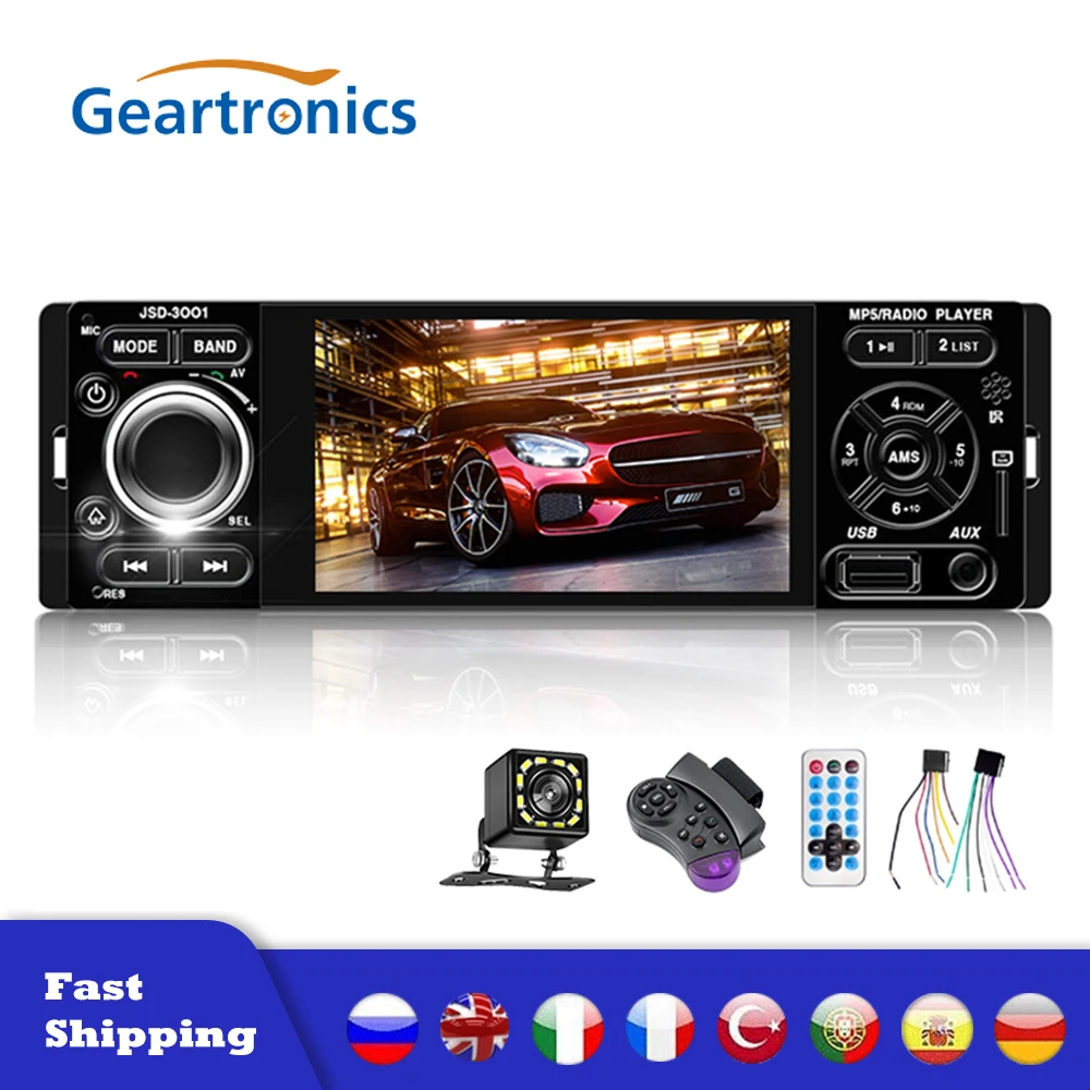 

1Din Car Stereo Radio 4.1inch Bluetooth Car Multimedia Player Autoradio Touch Screen Mirror Link Camera Bluetooth Radio JSD-3001